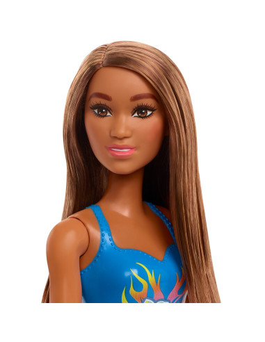 Papusa Barbie Satena Cu Costum De Baie Albastru,MTDWJ99_HDC51