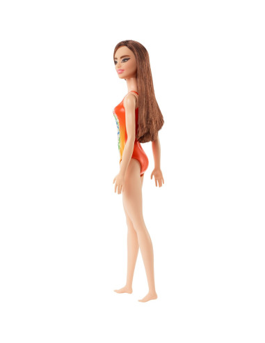 Papusa Barbie Satena Cu Costum De Baie Portocaliu,MTDWJ99_HDC49