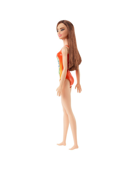 Papusa Barbie Satena Cu Costum De Baie Portocaliu,MTDWJ99_HDC49