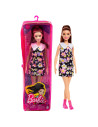Papusa Barbie Fashionista Satena Cu Rochie Cu Imprimeu