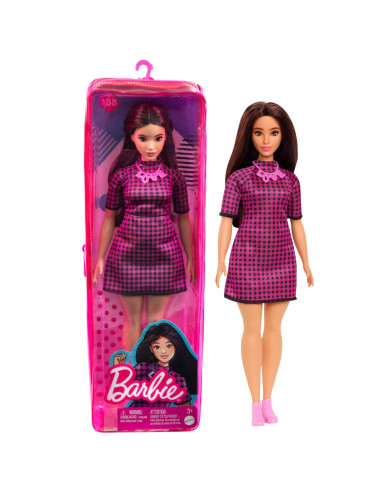 Papusa Barbie Fashionista Satena Cu Rochie Mov,MTFBR37_HBV20