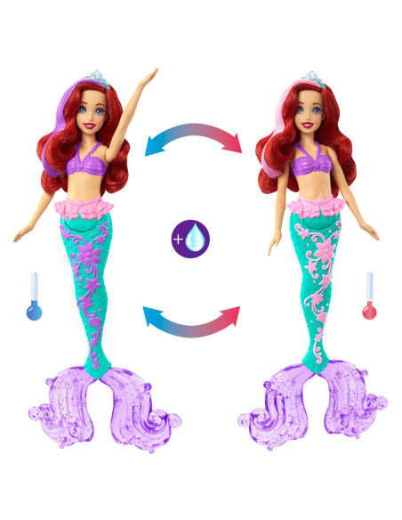 Disney Princess Papusa Ariel Cu Culori Schimbatoare,MTHLW00