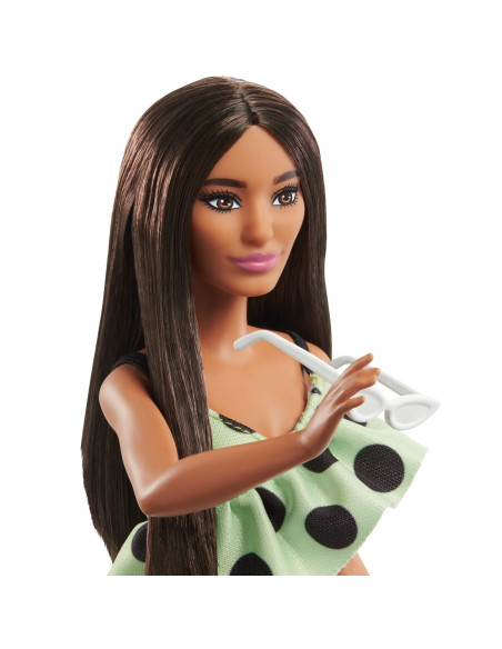 Papusa Barbie Fashionista Bruneta Cu Salopeta