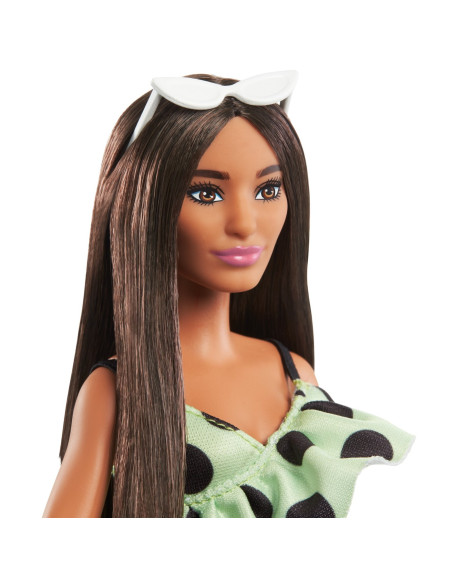 Papusa Barbie Fashionista Bruneta Cu Salopeta