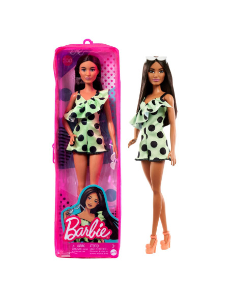 Papusa Barbie Fashionista Bruneta Cu Salopeta
