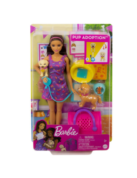 Barbie Set Papusa Barbie Pup Adoption,MTHKD86