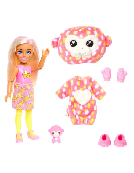 Barbie Papusa Chelsea Cutie Reveal Maimutica,MTHKR14