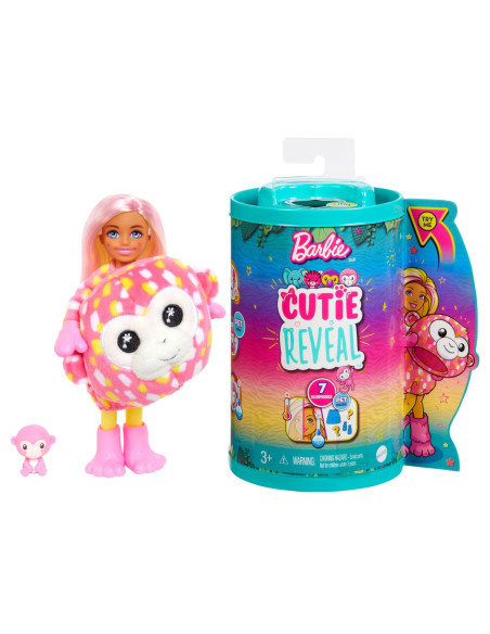 Barbie Papusa Chelsea Cutie Reveal Maimutica,MTHKR14