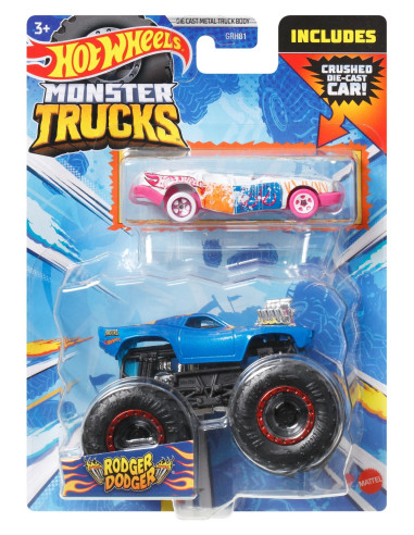 Hot Wheels Monster Truck Si Masinuta Metalica Rodger