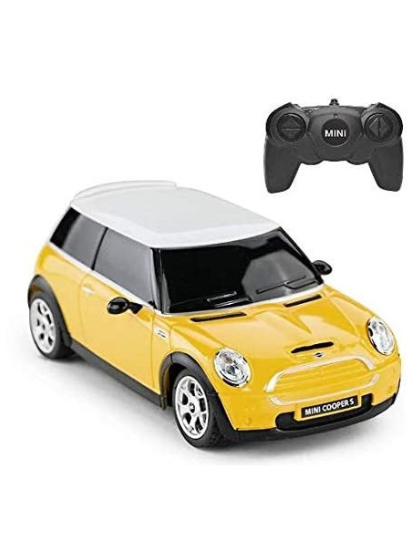 Masina Cu Telecomanda Mini Cooper Galbena Cu Scara 1 La