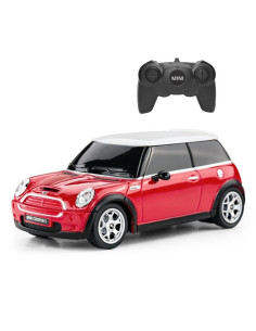 Masina Cu Telecomanda Mini Cooper Rosie Cu Scara 1 La