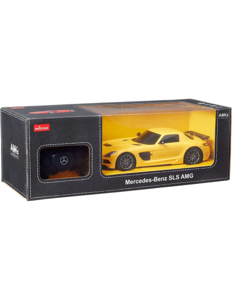 Masina Cu Telecomanda Mercedes-benz Sls Amg Galbena Cu Scara 1