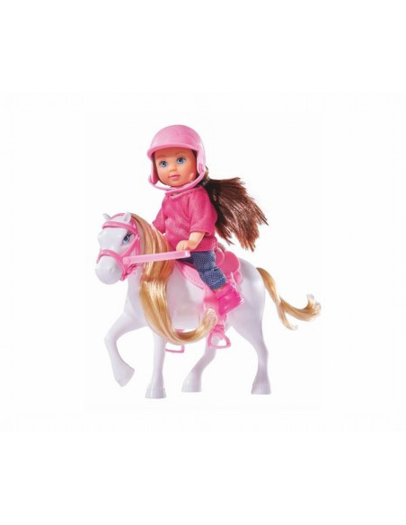 Set Papusica Evi Cu Calut Alb,105737464_CalAlb