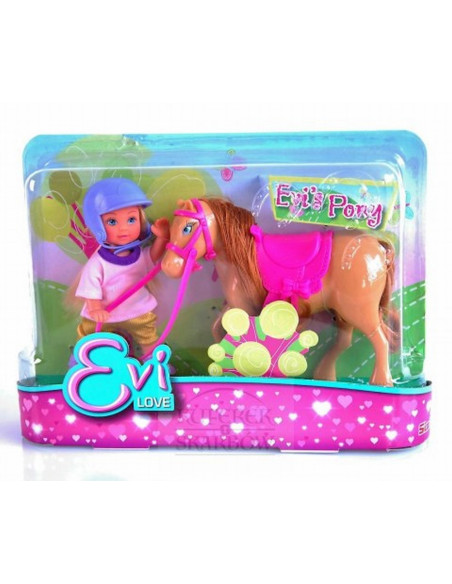 Set Papusica Evi Cu Calut Maro Deschis,105737464_CalMaroDesc