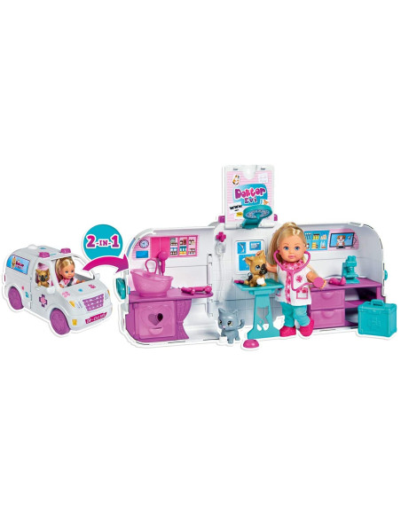 Papusa Evi Veterinar Cu Rulota Accesorizata,105733488