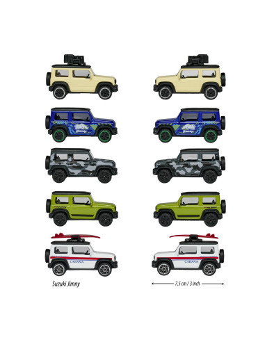 Majorette Set 5 Masini Din Metal Suzuki Jimny 7.5cm,212053177