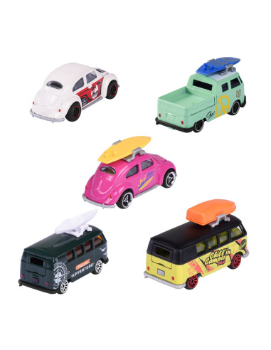 Majorette Set 5 Masinute Din Metal Volkswagen 7.5cm,212055008