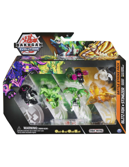 Bakugan S4 Pachet Starter 4 Piese Blitz Fox, Stingzer, Colossus