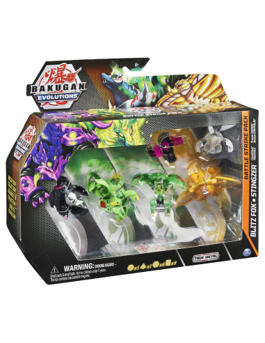Bakugan S4 Pachet Starter 4 Piese Blitz Fox, Stingzer, Colossus