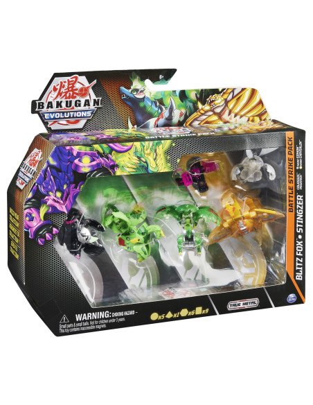Bakugan S4 Pachet Starter 4 Piese Blitz Fox, Stingzer, Colossus