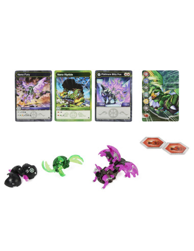 Bakugan Platinum Powerup S4 Blitz Fox Nano Riptide Si Nano
