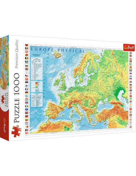 Puzzle Trefl 1000 Harta Fizica A Europei,10605