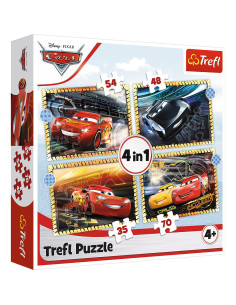 Puzzle 4in1 Cars - Pe Locuri, Fiti Fata, Start,34608
