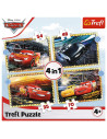 Puzzle 4in1 Cars - Pe Locuri, Fiti Fata, Start,34608