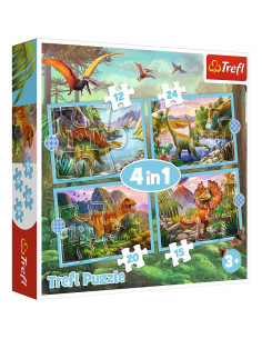 Puzzle Trefl 4in1 Lumea Dinozaurilor,34609