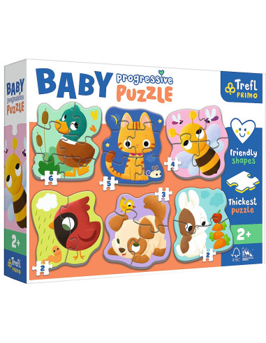 Puzzle Trefl Primo Baby Progressive Animalele,44003