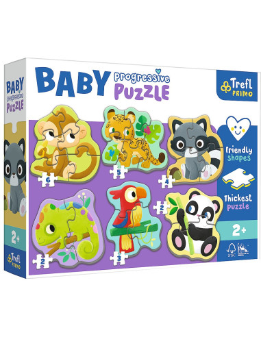 Puzzle Trefl Primo Baby Progressive Animalele Exotice,44005