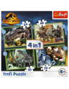 Puzzle Trefl Jurassic World 4in1 In Lumea Dinozaurilor,34607
