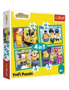 Puzzle Trefl Minions 4in1 Lumea Fericita A Minionilor,34339