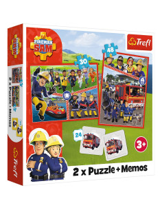 Puzzle Trefl 2in1 Memo Pompierul Sam Echipa Pompierilor,93334