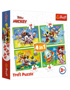 Puzzle Trefl 4in1 Mickey Mouse Si Prietenii,34616