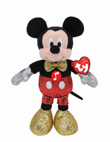 Plus Ty 20cm Beanie Babies Disney Mickey Cu Sclipici Si