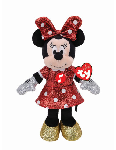 Plus Ty 25cm Beanie Babies Disney Minnie Cu Sclipici Si