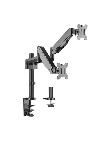 Suport monitor si laptop format din Suport 2 monitoare Gas Spring Dual Arm Blackmount MNT16-2 si Adaptor Laptop 7525
