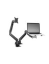 Suport monitor si laptop format din Suport 2 monitoare Gas Spring Dual Arm Blackmount MNT16-2 si Adaptor Laptop 7525