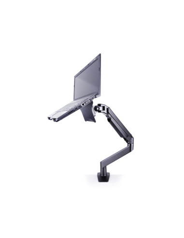 Suport monitor si laptop format din Suport 2 monitoare Gas Spring Dual Arm Blackmount MNT16-2 si Adaptor Laptop 7525
