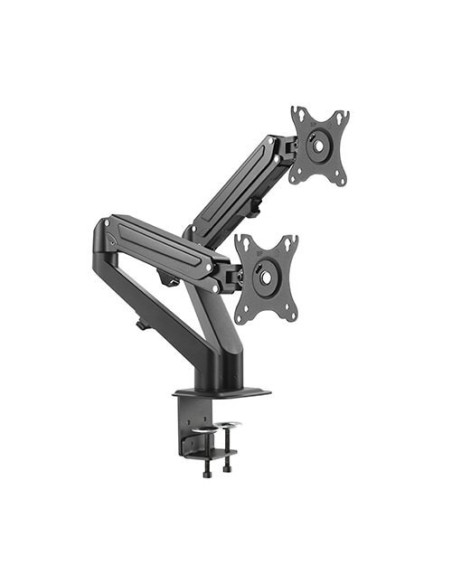 Suport monitor si laptop format din Suport 2 monitoare Gas Spring Dual Arm Blackmount MNT16-2 si Adaptor Laptop 7525