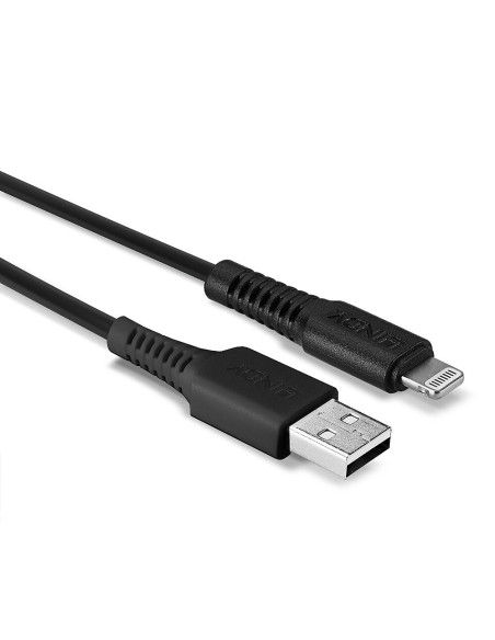 Cablu Lindy 3m USB A 2.0 to Lightning, Negru