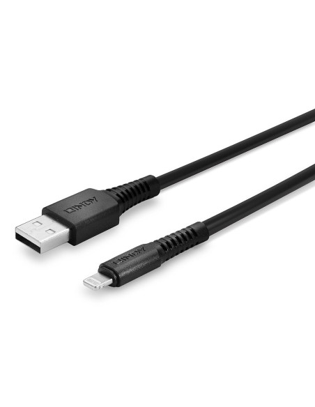 Cablu Lindy 3m USB A 2.0 to Lightning, Negru