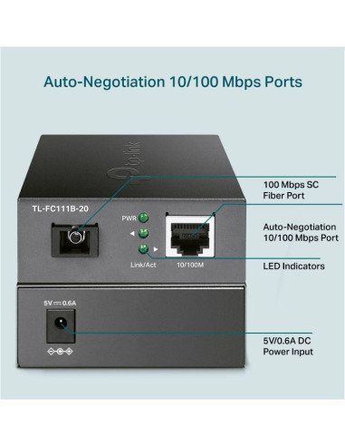 TP-LINK 10/100 WDM Media Converter TL-FC111B-20, Standarde si