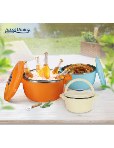 SET 3 CASEROLE TERMICE 2+4+6L,BELLY ORANGE, ART OF DINING