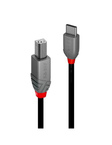 Cablu Lindy 2m USB 2.0 Tip A la Tip B, Anthra,LY-36942