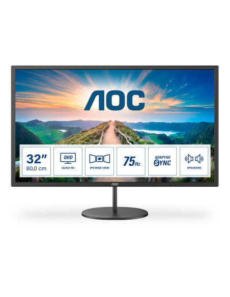 Monitor 31.5" AOC Q32V4, QHD 2560*1440, 75 Hz, WLED, IPS, 16 9, 4 ms, 1200 1, 250 cd  mp, 178 178, Antiglare + 3H, VESA 100* 100