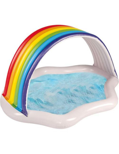 Piscina Gonflabila Happy People Baby Rainbow cu Parasolar 149 x