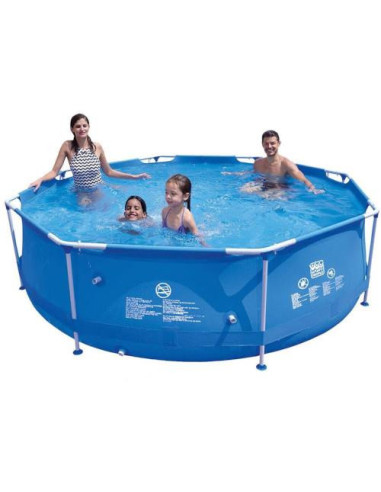 Piscina Rotunda Happy People cu Cadru Metalic si Pompa cu