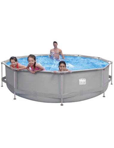 Piscina Rotunda Happy People cu Cadru Metalic si Pompa de Apa
